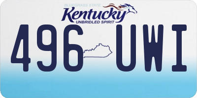 KY license plate 496UWI