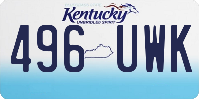 KY license plate 496UWK
