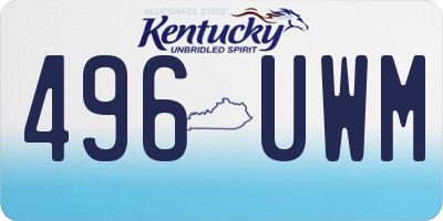 KY license plate 496UWM