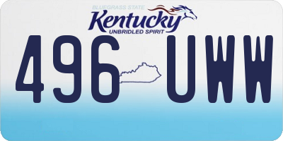 KY license plate 496UWW