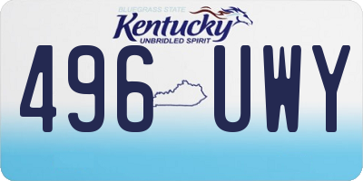 KY license plate 496UWY