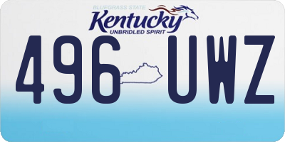 KY license plate 496UWZ
