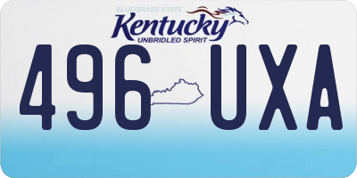 KY license plate 496UXA