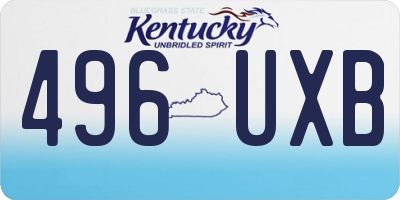 KY license plate 496UXB