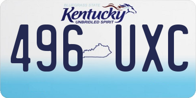KY license plate 496UXC