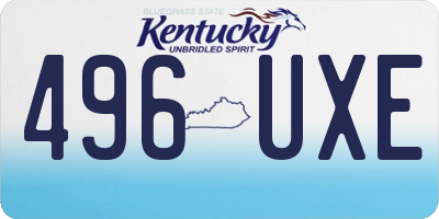 KY license plate 496UXE
