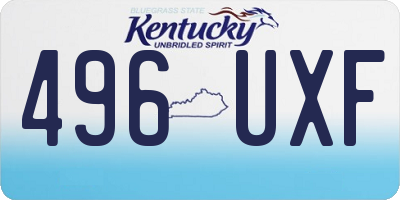 KY license plate 496UXF