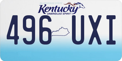 KY license plate 496UXI