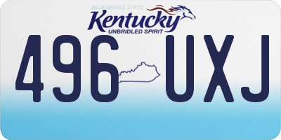 KY license plate 496UXJ