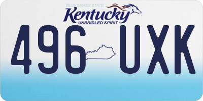 KY license plate 496UXK
