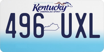 KY license plate 496UXL