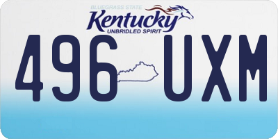 KY license plate 496UXM