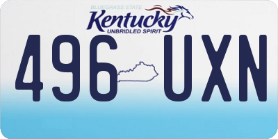 KY license plate 496UXN