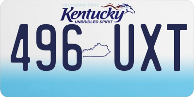 KY license plate 496UXT