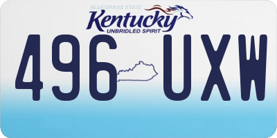 KY license plate 496UXW