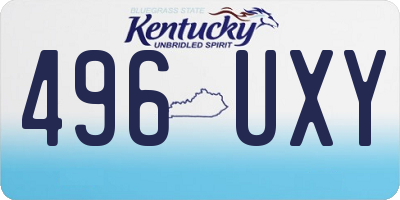 KY license plate 496UXY