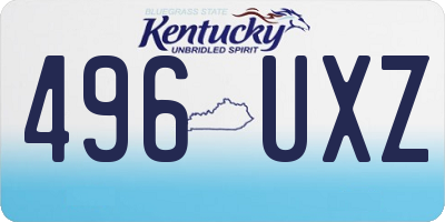 KY license plate 496UXZ
