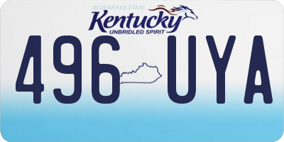 KY license plate 496UYA