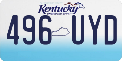 KY license plate 496UYD