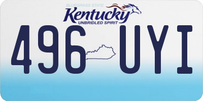 KY license plate 496UYI