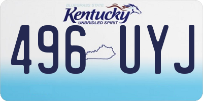 KY license plate 496UYJ