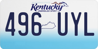 KY license plate 496UYL