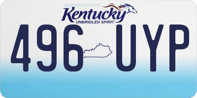 KY license plate 496UYP