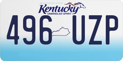 KY license plate 496UZP