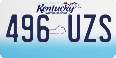 KY license plate 496UZS