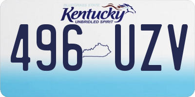 KY license plate 496UZV