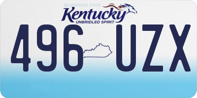 KY license plate 496UZX