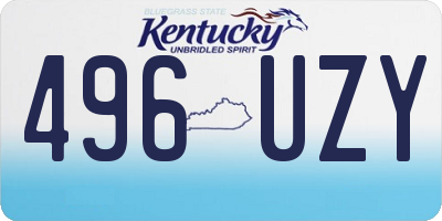 KY license plate 496UZY