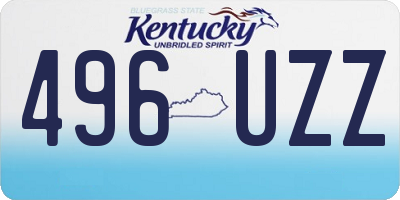 KY license plate 496UZZ