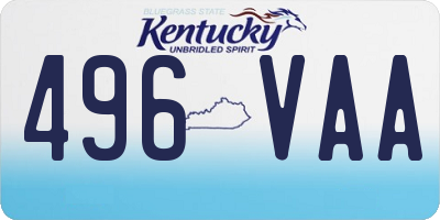 KY license plate 496VAA