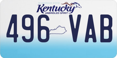 KY license plate 496VAB