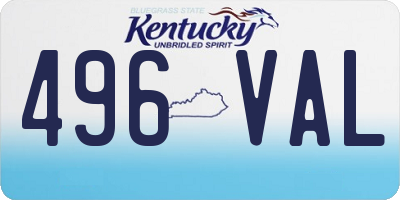 KY license plate 496VAL