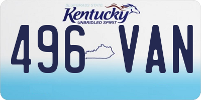 KY license plate 496VAN