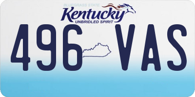 KY license plate 496VAS