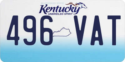 KY license plate 496VAT