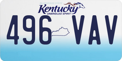 KY license plate 496VAV