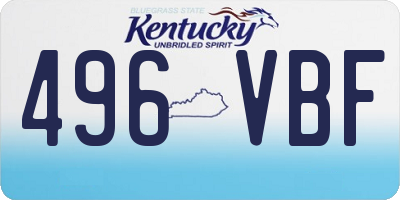 KY license plate 496VBF