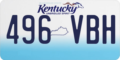 KY license plate 496VBH
