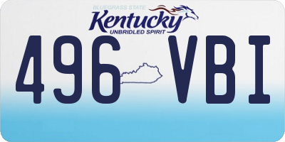 KY license plate 496VBI