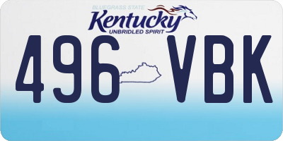 KY license plate 496VBK
