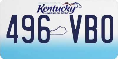 KY license plate 496VBO