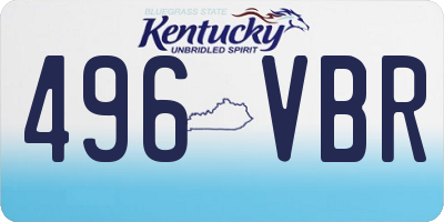 KY license plate 496VBR