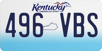 KY license plate 496VBS
