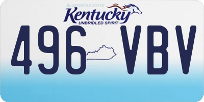 KY license plate 496VBV