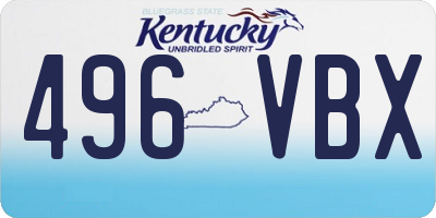 KY license plate 496VBX