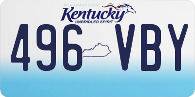 KY license plate 496VBY